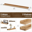 Picture Ledge Shelf | 48 Inch Floating Shelves Set of 2 | Natural Wood Wall Shelves with Lip | Wooden Picture Shelf for Wall with Ledge | Photo Ledges
