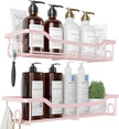 Kitsure Shower Caddy Large - Adhesive Shower Organizer, Stainless Steel Shelf for Inside Shower, No Drill Bathroom Organizers and Storage, Home Decor Accessories, 2 Pack, Pink
