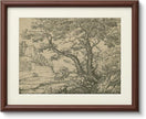 InSimSea Brown Framed Oak Tree Wall Art, Vintage Farmhouse Cottage Landscape Sketch Painting decor for Living Room Library Hallway Shelf,11x14in, with Acrylic Panel, Canvas Prints Picture
