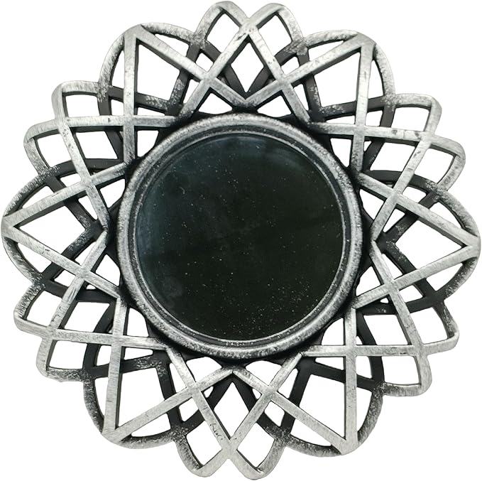 Retro Silver Mirrors for Wall Pack of 3. Round Mirrors. Decorative Mirrors.Wall Mirrors for Decor Home DecorPlastic Frames.Glass Mirrors.Make Old Silver Color.