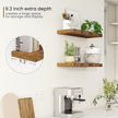 Fun Memories Floating Shelves - 2 Pack 9.3 Inch Deep Rustic Wooden Wall Shelves - Wall Mounted Storage Shelf with Invisible Brackets, 24