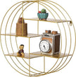 Vintiquewise 4-Tier Floating Circular Silhouette Wall Shelf - Metal Wall-Mounted Display Shelf, Multi-Functional Wall Storage - Perfect for Entryway, Bathroom, Bedroom, Living Room or Office, Gold