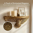 American Art Decor Vintage Ornate Resin Owl Bird Manor Floating Wall Mounted Shelf in Antique Gold - Shabby Chic Baroque Decor Ledge for Small Displays