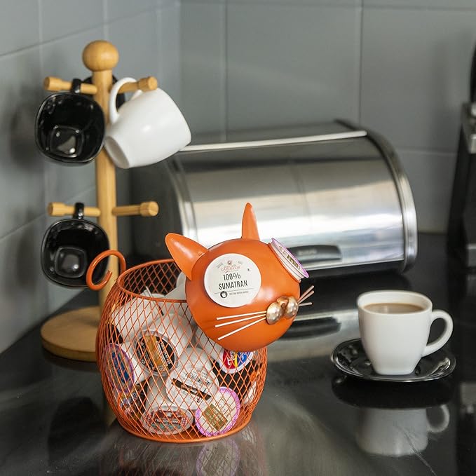 Made Easy Kit Coffee Pod Organizer - Home Coffee Bar Functional Décor - Café Station Countertop Storage Accessories (Brown Horse)