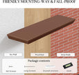 Fun Memories Floating Shelves 36 Inch Long, 9.3 Inch Deep Classic Crown Molding Floating Shelves for Wall, Rustic Wooden Shelves for Wall Decor Bathroom, Kitchen, Office, (Walnut, 2Pack)