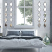 BBTO Teardrop Mirror Wall Decor Decorative Mirror Rustic Crush Diamond Mirrors Wall Farmhouse Long Art for Bathroom Bedroom Entryway Apartment Living Room(Silver,4 Pcs)