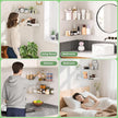 11.4x16 Inch Acrylic Corner Floating Shelf Set of 2, White Corner Wall Shelf for Home Décor, Speakers, Security Cameras, Toileries, Plants, Figures, Cosmetics, Books