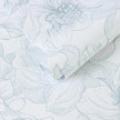 Ismoon Large Floral Peel and Stick Wallpaper Boho White and Blue Contact Paper 17.3inx32.7ft Modern Wall Paper Removable Self Adhesive Vinyl Wallpaper for Bedroom Cabinet Waterproof Mural Wall Decor