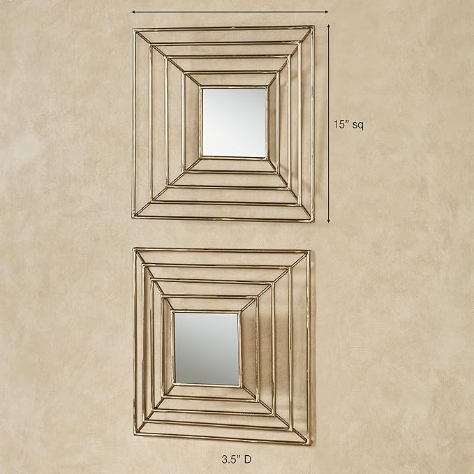 Modern Dacian Metal Openwork Mirrored Wall Art Set Gold 15