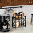 YINMIT Countertop Shelf Organizer,Coffee Bar Accessories,Spice Rack,Coffee Counter Shelf,2 Tier Coffee Organizer Station for Mugs,Cups,Cream,Syrup(Rusti Grey, Small)