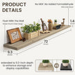 Marsmiles 72 Inch Floating Shelf | 9.3 Inch Deep Grey Wood Wall Shelf Set of 1 | Rustic Reclaimed Wood Shelves for Room Wall | Farmhouse Floating Shelves for Living Room Bathroom