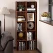 5 Cube Storage Organizer, 5 Tier Cube Low Bookcase Freestanding Storage Display Organizer, Five-Cubes Open Shelf Bookshelf for Home Office (Retro Brown, 5-Cube)