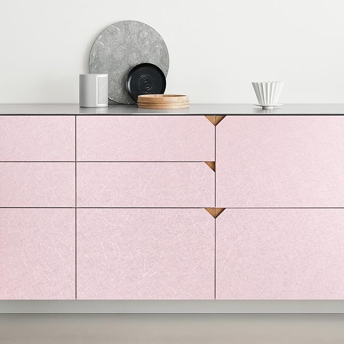 Pink Silk Wallpaper Embossed Peel and Stick Wallpaper A Set of 17.7 inch X 480 inch Textured Self-Adhesive Removable Contact Paper Waterproof Vinyl Roll for Bedroom Cabinet Furniture