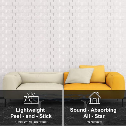 WoveN SounD Brick Acoustic Wall Panels Seamless Visual, High Density, Sound Proof Wall Decor, Noise Blocker Felt Wall Tiles for Home, Studio, Office & Focus Zones (Light Camel), 16x12x0.4 Inch