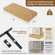 fuqing Floating Shelves for Wall, Wall Mounted Wood Floating Shelf with Invisible Brackets for Living Room, Bathroom, Bedroom, Kitchen Storage and Decor, 16 Inch Set of 2, Oak