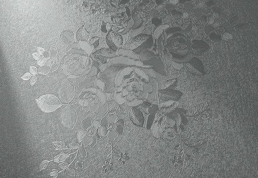 Grey Floral Peel and Stick Wallpaper Embossed Contact Paper 17.7 inch x 196.8inch Floral Contact Paper Pure Solid Grey Waterproof Gray Flower Wall Vinyl Self Adhesive Decorative Vinyl