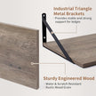 Axeman Deep Floating Shelves for Wall, 12 Inch Deep Floating Shelves Set of 2, 16W x 12D Rustic Grey Wood Large Wall Mounted Shelves for Living Room Kitchen Bathroom Bedroom - Grey