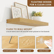 fuqing Floating Shelves for Wall, Wall Mounted Wood Floating Shelf with Invisible Brackets for Living Room, Bathroom, Bedroom, Kitchen Storage and Decor, 20 Inch Set of 2, Oak