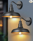 DEWENWILS 2 Pack Outdoor Wall Light, Gooseneck Barn Light Fixture, Black Matte Wall Mount Lantern, Farmhouse Outside Wall Sconce, Exterior Porch Light for House Frontdoor Entryway Garage