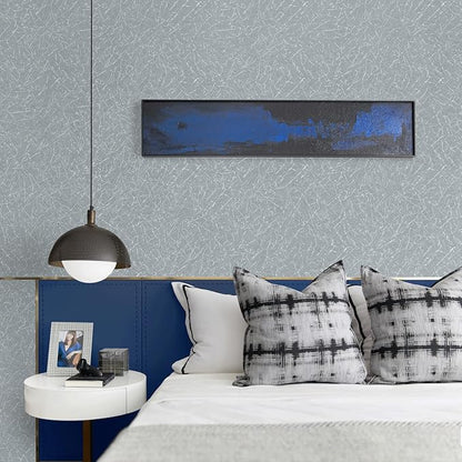 Cohoo Home Gray Peel and Stick Wallpaper Grey Silk Contact Paper for Cabinets and Drawers Silver Textured Self Adhesive Removable Wallpaper Bathroom Bedroom Waterproof Wall Covering 15.7inL 197inW