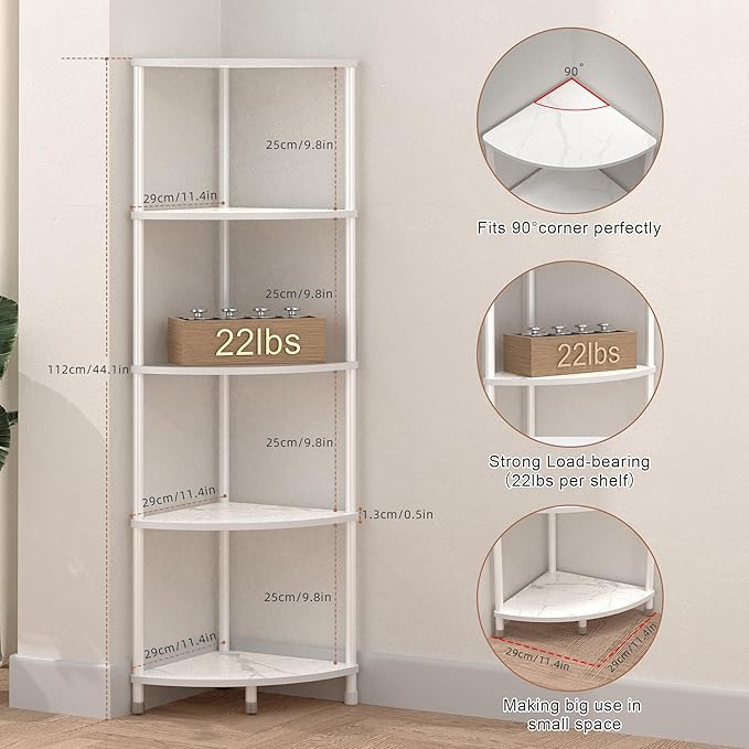 5 Tier Corner Shelf Stand, 44.1