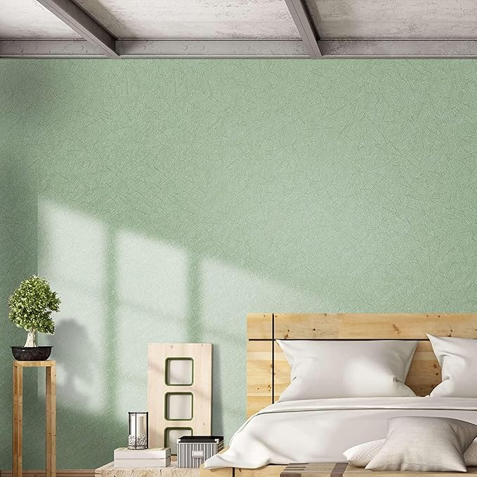 Abyssaly Green Peel and Stick Wallpaper Embossed Silk Textured Wallpaper 15.7