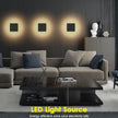 2 Packs LED Wall Light Outdoor Indoor Modern Wall Sconce Mini Wall Sconce Black Modern Outdoor Wall Lights Aluminum Porch Lights Outside Wall Lights for House (Square)