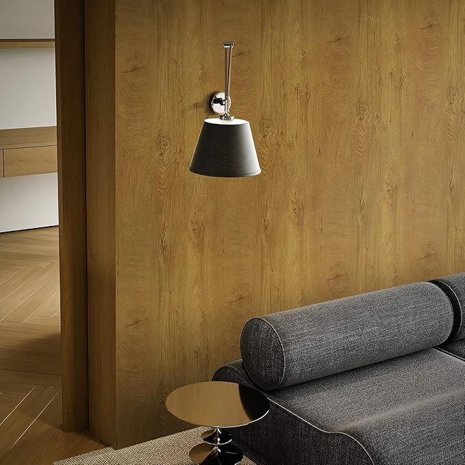 Dimoon 78.7''x17.7'' Wood Contact Paper Brown Wood Peel and Stick Wallpaper Waterproof Self Adhesive Wood Grain Peel and Stick Wallpaper Removable Polyvinyl Chloride Countertops Cabinets Table Shelf
