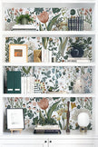 Peel and Stick Wallpaper Vintage Wall Paper White Floral Contact Paper Removable Wallpaper 17.3