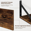 Fun Memories Floating Shelves for Wall, 12 Inch Deep Floating Shelves Set of 2, 24W x 12D Large Wall Shelf with Sturdy Metal Brackets for Living Room, Bathroom, Bedroom and Kitchen, Rustic Brown