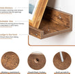 Fun Memories Picture Ledge Shelves Set of 2, 32 Inch Rustic Wall Mounted Floating Shelves with Lip for Home Storage and Décor in Bathroom, Kitchen, Nursery, Bedroom, Living Room, Brown