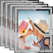 IZIDDO 8x10 Picture Frames Set of 4, Glitter Photo Frame for Tabletop, Sliver Gifts Glass Picture Frame, Horizontally or Vertically