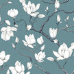 Vintage Floral Wallpaper Peel and Stick Blue Floral Contact Paper for Bedroom Waterproof Self Adhesive Boho Leaf Modern Wall Paper for Cabinets Locker Walls Bookcase Decor 17.5