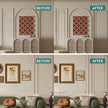 French Style 3D Floral PVC Panels - 6.1INx6.1IN.Self-Adhesive Corner Molding for DIY Wainscoting & Furniture Decor (2PCS,White)