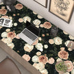 Pink White Rose Peony Wallpaper Peel and Stick Black Floral 17.5in x 118in Vintage Flower Contact Paper Boho Vinyl Waterproof Self Adhesive Flower Botanical Wall Paper for Bathroom Cabinet Décor