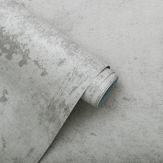 Guvana Grey Concrete Wallpaper Peel and Stick Gray Cement Wallpaper Faux Textured Limewash Contact Paper Modern Self Adhesive Removable Wall Paper for Bedroom/Bathroom Accent Wall Decor 15.7"x394"