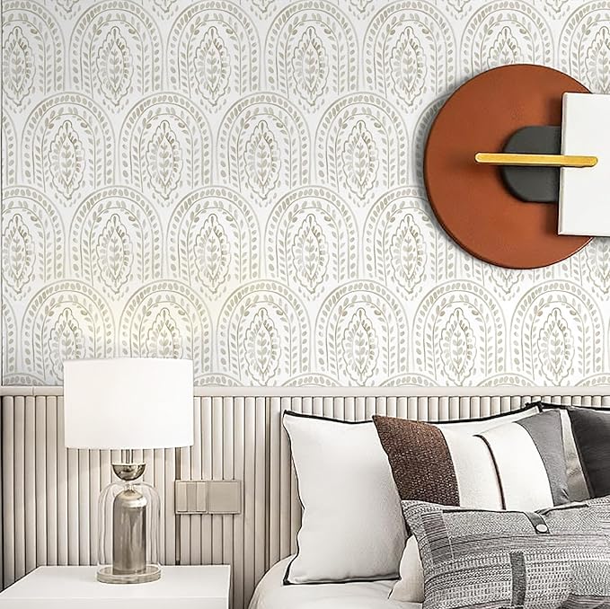 EeeComing Boho Peel and Stick Wallpaper Modern Wall Paper Peel and Stick Removable Contact Paper Self Adhesive Wallpaper for Bedroom and Bathroom Cabinet Shelf Liner Vinyl 393.7 
