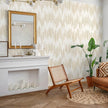 WENMER Beige Striped Wallpaper, Geometric Peel and Stick Wallpaper, 17.7''×590' Gold Contact Paper, Beige Self Adhesive Removable Wall Paper for Bathroom Cabinets Kitchen