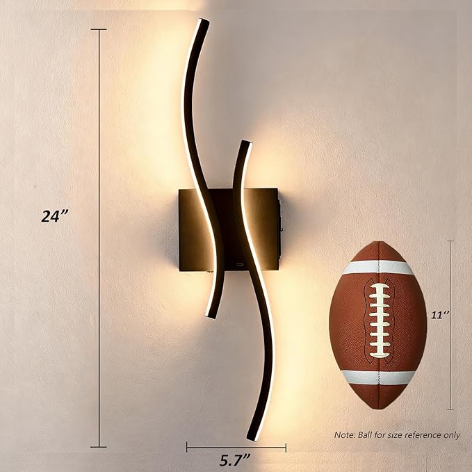 Battery Operated Wall Sconce with Remote Control,10000mAh USB Rechargeable Wireless Minimalist Black Wall Light,3000K-6000K Dimmable LED Wall Lamp for Bedroom Hallway Background Staircase -1 Pcs