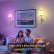 DORESshop Battery Operated Wall Sconce Set of 2, Wireless Wall Light Easy to Install, 7 Color Rechargeable Wall Sconces, Sconce Wall Decor Set of 2 for Bedroom, Living Room, Chrome and Leather, 18.7in