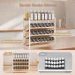 MUDEELA 4 Tier Spice Rack Organizer for Cabinet,Wooden Vertical Spice Shelf, Seasoning Organizer for Countertop, Kitchen, Pantry, Freestanding, 13.4