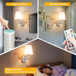 Peel and Stick Wall Sconces, Stick On Wall Sconce Set of 2, Battery Operated Wireless Wall Light, No Drill Adhesive Wall Lamp, Corn Bulb with 10000mAh Rechargeable Battery, Bedroom Wall Decor
