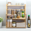 Navaris Bamboo Rack Organizer Shelf - 3-Tier Adjustable Shelves for Spice Storage Kitchen Pantry Bathroom Counter - 16.3