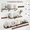 Axeman Deep Floating Shelves | 36 Inch Walnut Wall Shelves Set of 2 | 10 Inch Deep Wood Floating Shelves for Wall | 36