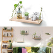 MITIME Leaf Rope Hanging Floating Shelves, Wall Swing Storage Shelf for Home Decor.17, 3-Pack (Light Color)