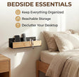 Bathroom Shelves,Wall Mounted Floating Shelf,Over Toilet Storage Shelf,Metal Bamboo Wall Shelves,Home Storage Organizer Essentials for Bathroom/Living Room/Kitchen/Bedroom(Black)