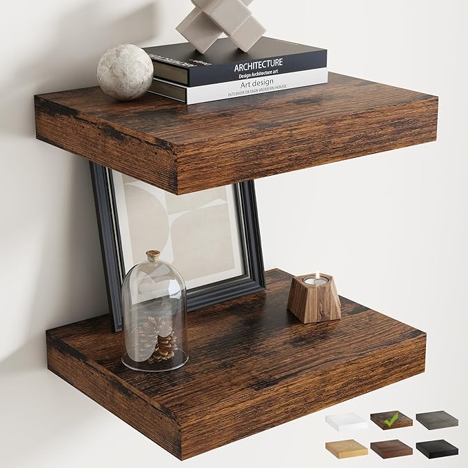 16 Inch Floating Shelves for Wall 2 Pack, 12