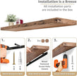Sorbus Floating Shelves for Wall - 55 Inch Extra-Long Bathroom Shelves, Wall Decor for Bedroom, Kitchen, Living Room, Book Storage - Mounted Floating Shelf with Hidden Brackets (Mahogany, 2 Pack)