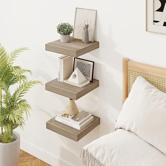 Marsmiles Square Floating Shelves for Wall, 12