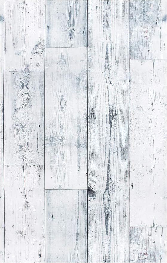 HAOKHOME Peel and Stick Wood Wallpaper Shiplap Light Grey/White Distressed Wood Plank Removable Contact Paper Self Adhesive 17.7in x 32.8ft